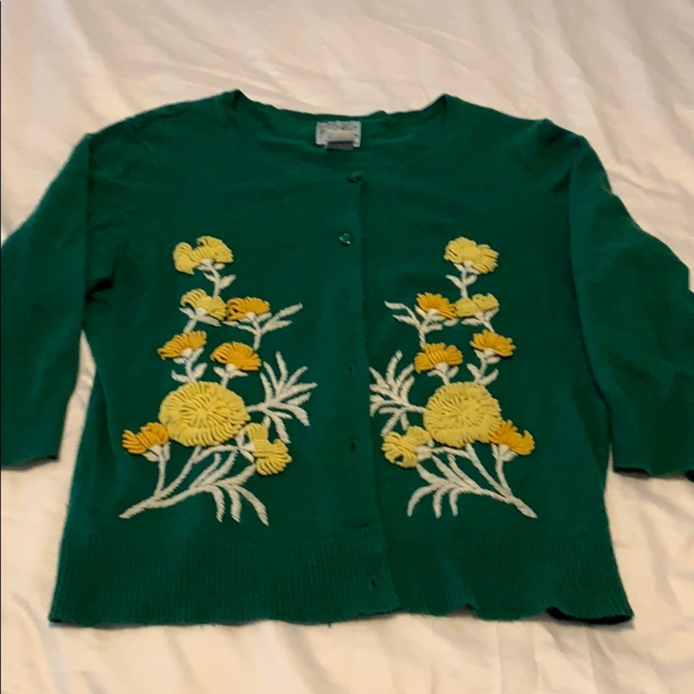 Sweetest little cardigan with floral embroidery